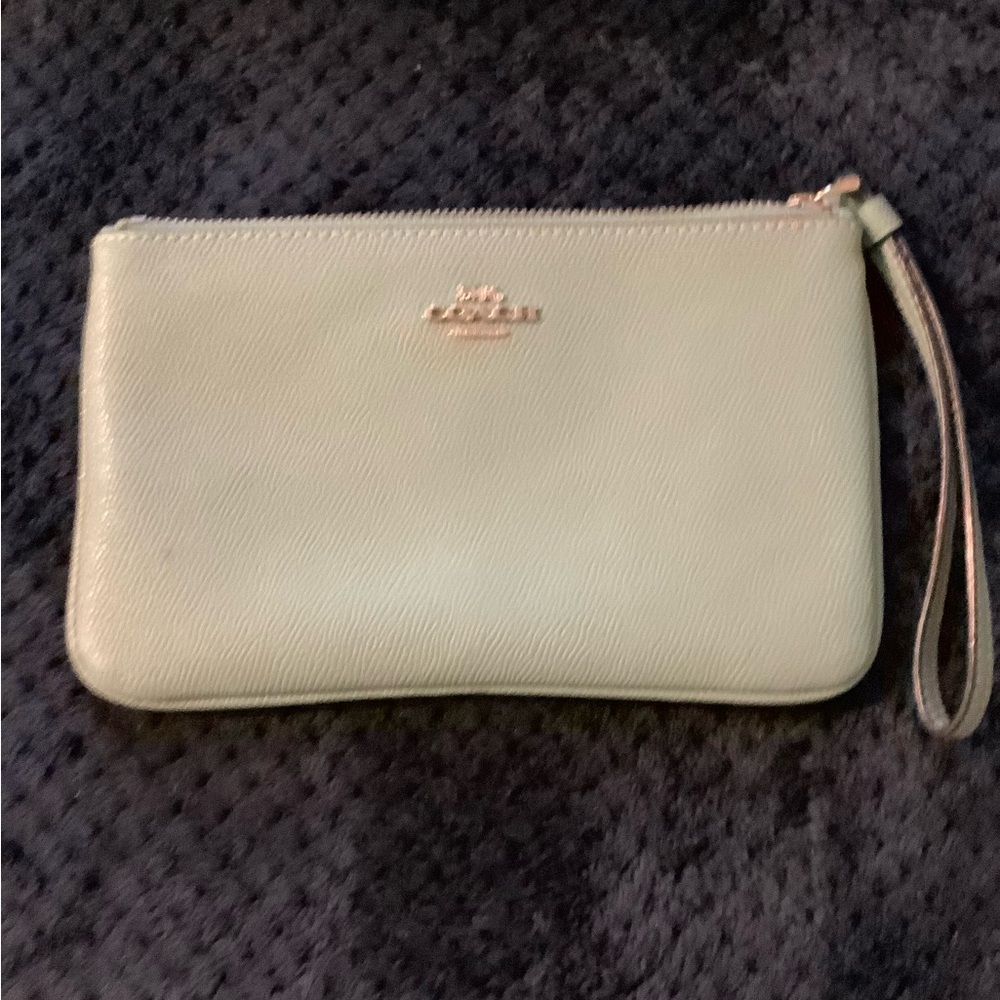 Coach Mint Green Wristlet